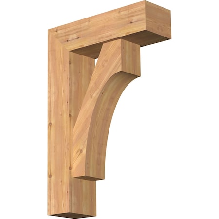 Ekena Millwork Westlake Block Smooth Bracket w/ Offset Brace, Western Red Cedar, 7 1/2"W x 24"D x 36"H BKT0806X24X36WTL05SWR